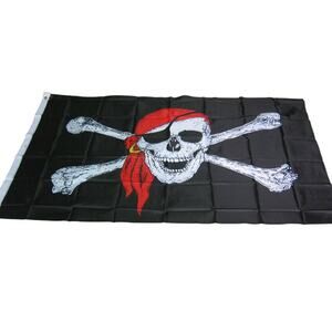 Halloween Pirate Flag Skull 2.9852' x 4.9537 feet